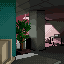 The Elision Effect Pixelart: A potted plant in a liminal office.