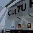 In Memory of Humanitea Pixelart: A big brutalist museum sectioned titled CULTURE with exhibits below.
