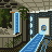 Portal 2: Wake Up Pixelart: An overgrown Portal 2 puzzle with a hard light bridge shooting through two portals.
